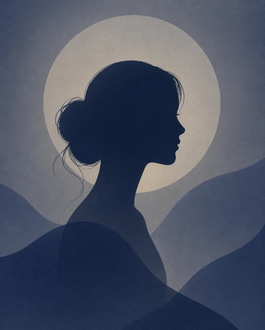 Iris — illustrated silhouette portrait