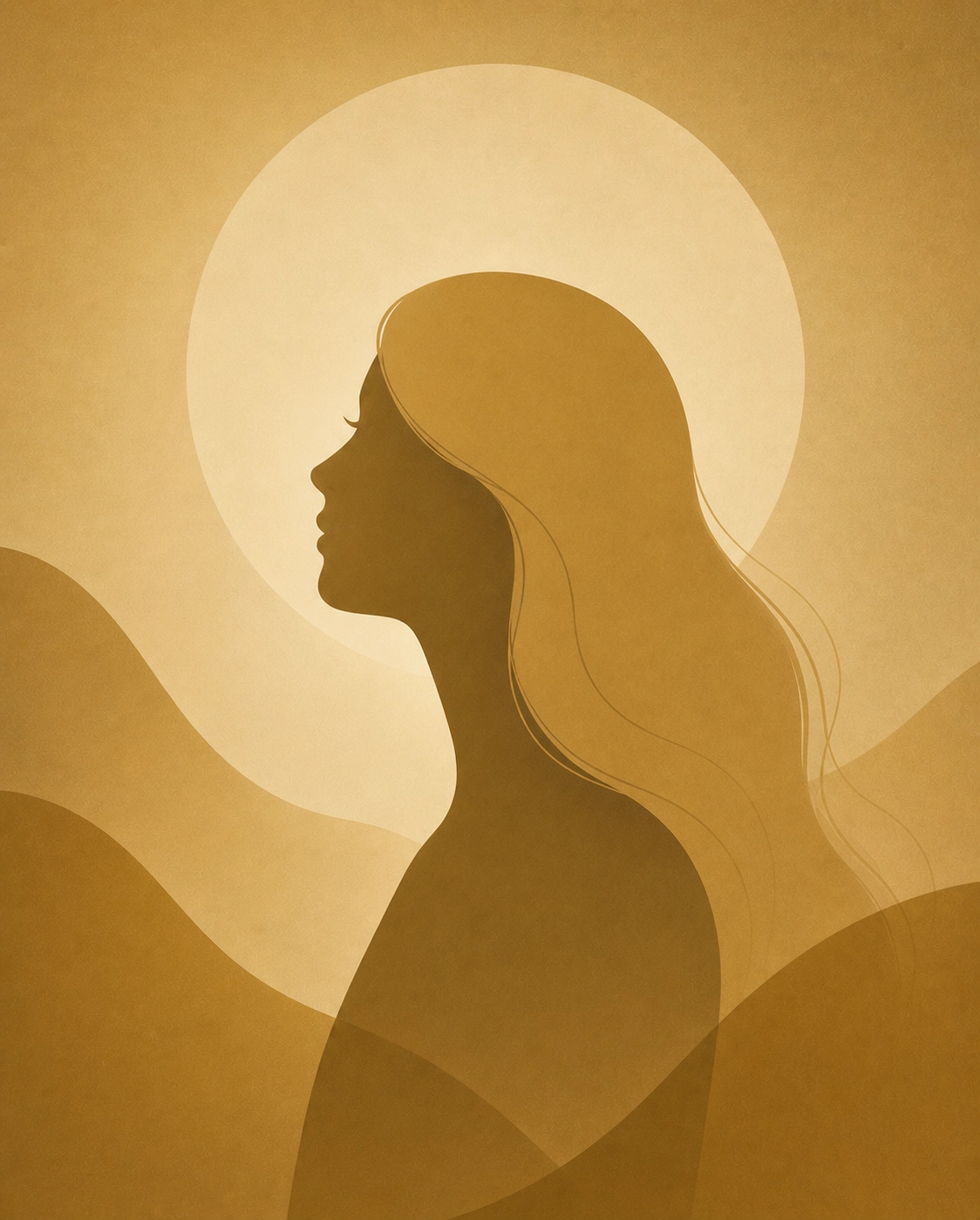 Mae — illustrated silhouette portrait